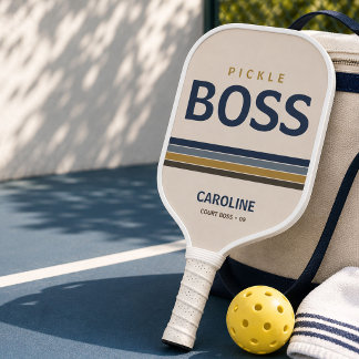 Pickle Boss Funny Retro Pickleball Paddle