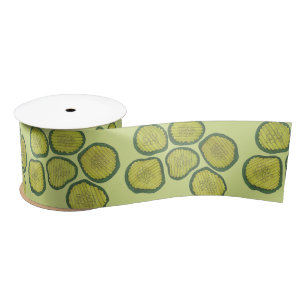 Pickle Chips Green Kosher Dill Pickle Chip Pattern Satin Ribbon