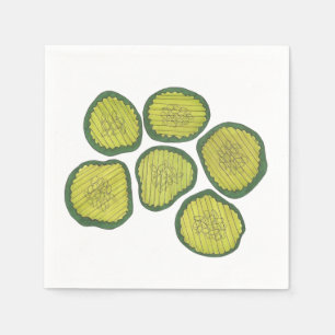 Pickle Chips Sweet Pickles Food Kosher Dill Print Napkin