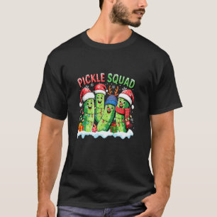 Pickle Christmas Squad Group Santa Reindeer Pickle T-Shirt