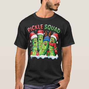 Pickle Christmas Squad Group Santa Reindeer Pickle T-Shirt