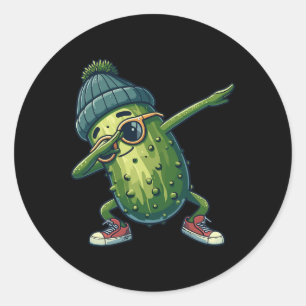 Pickle Cucumber Funny National Pickle Day Dabbing  Classic Round Sticker