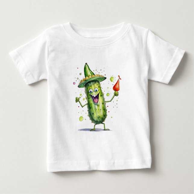 Pickle Cucumbers wearing Birthday Hats Baby T-Shirt (Front)