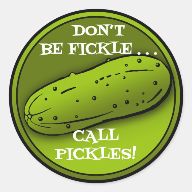 Pickle, Customised Classic Round Sticker, Glossy Sticker (Front)