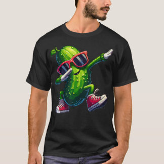 Pickle Dabbing Funny Sunglass Cucumber Boys Girls  T-Shirt