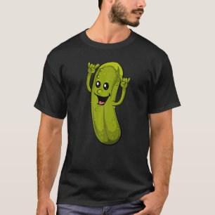 Pickle Dancing Cute Cucumber Green Vegan Girl T-Shirt