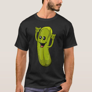 Pickle Dancing Cute Cucumber Green Vegan Girl T-Shirt