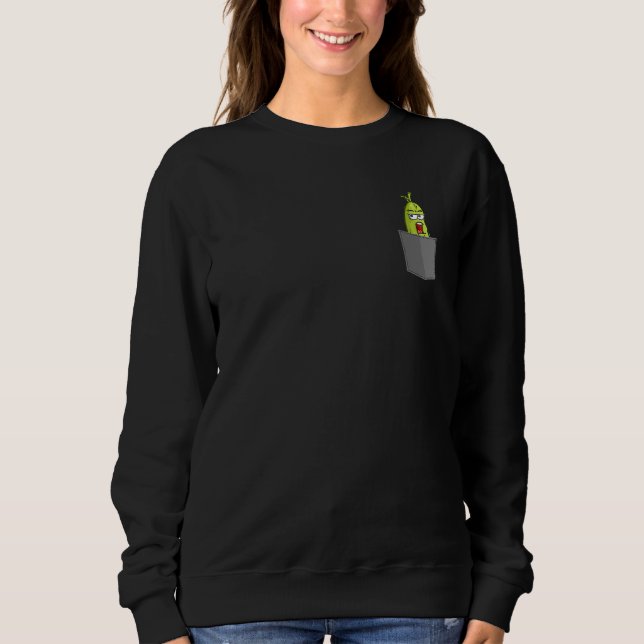 Pickle Fake Pocket Vegan Food  Cucumber Sweatshirt (Front)