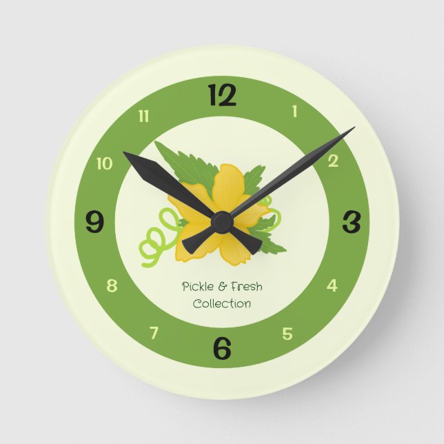 Pickle & Fresh Collection Round Clock (Front)