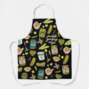 Pickle Girlies Rise Cute Pickle Pattern Funny Pi Apron