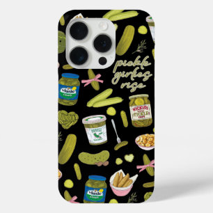 Pickle Girlies Rise Cute Pickle Pattern   Funny Pi iPhone 15 Pro Case