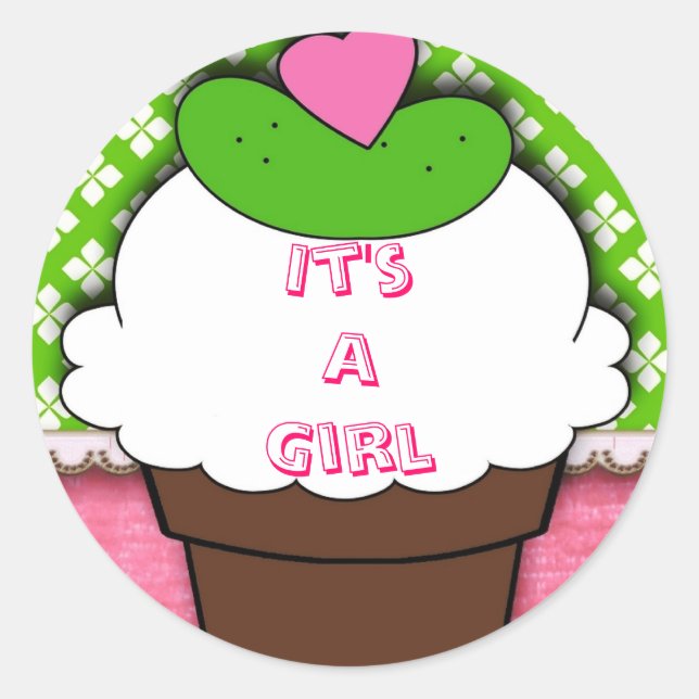 Pickle & IceCream it's a girl; sticker (Front)