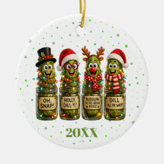 Pickle Lover Gift Ceramic Ornament