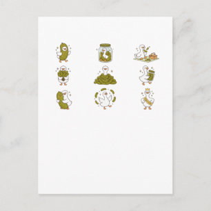 Pickle Lover Silly Goose Funny Pickle Jar Goose Postcard