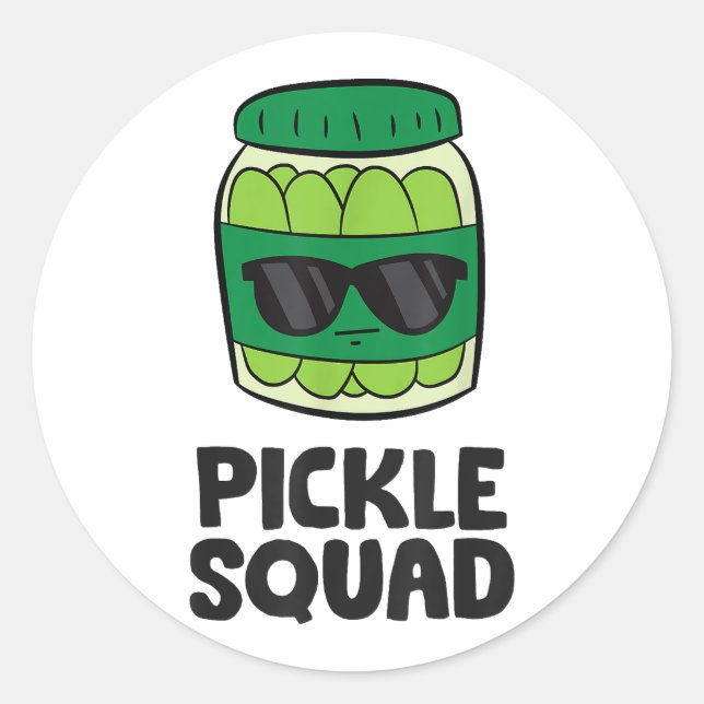 Pickle Lover Team Pickles Funny Pickle Squad Classic Round Sticker (Front)