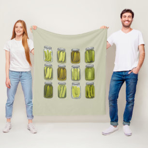 Pickle Lover Vintage Canned Pickles Jar Christmas  Fleece Blanket