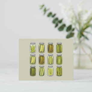 Pickle Lover Vintage Canned Pickles Jar Christmas  Holiday Postcard