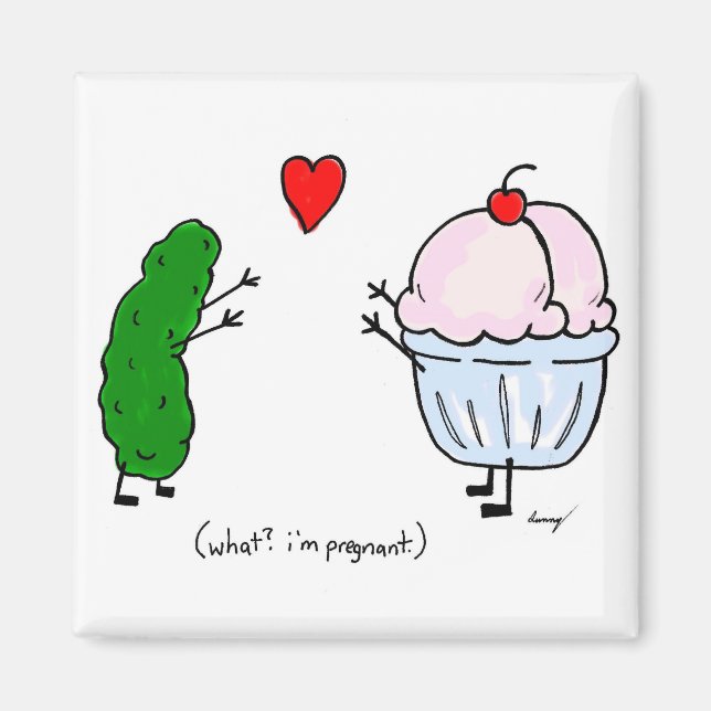 Pickle Loves Ice Cream Magnet (Front)