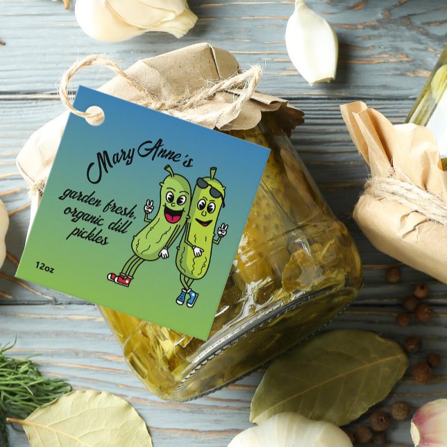 Pickle Pals Funny Cartoon Pickles Jar Tag (Creator Uploaded)