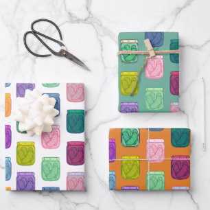 Pickle Party Fun Playful Bright Coloured Rainbow Wrapping Paper Sheet