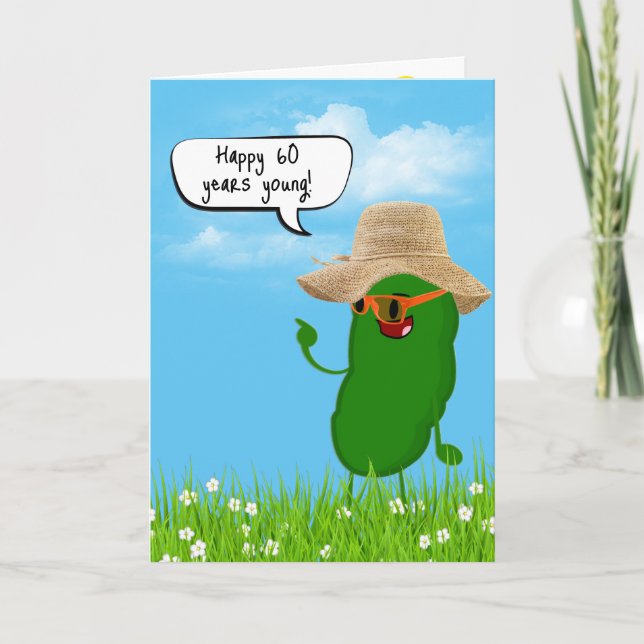 Pickle Person With Hat for 60th Birthday Card (Front)