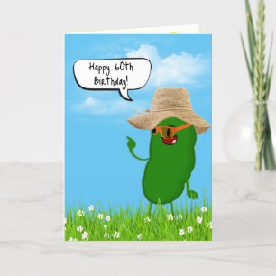 Pickle Person With Hat for 60th Birthday Card