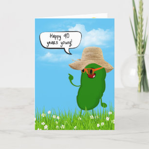 Pickle Person With Hat for 90th Birthday Card