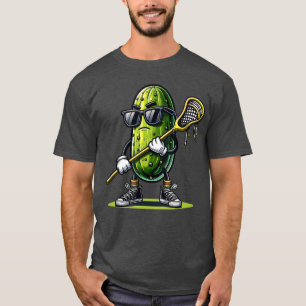 Pickle Playing Lacrosse Funny Sportsrendy for Boys T-Shirt