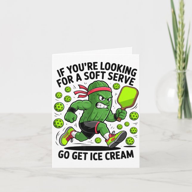 Pickle playing pickle ball funny pickleball lover card (Front)