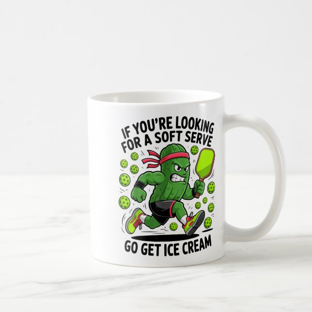 Pickle playing pickle ball funny pickleball lover coffee mug (Right)
