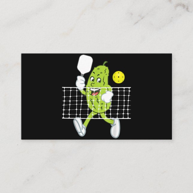 Pickle Playing Pickleball - Funny Pickleball Paddl Business Card (Front)