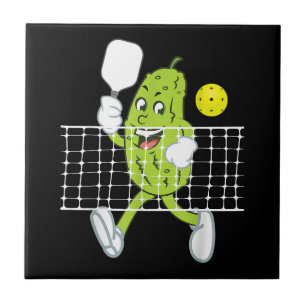 Pickle Playing Pickleball - Funny Pickleball Paddl Ceramic Tile