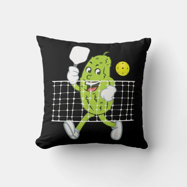 Pickle Playing Pickleball - Funny Pickleball Paddl Cushion (Front)