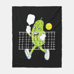 Pickle Playing Pickleball - Funny Pickleball Paddl Fleece Blanket