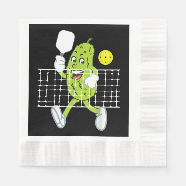 Pickle Playing Pickleball - Funny Pickleball Paddl Napkin (Front)