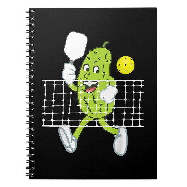 Pickle Playing Pickleball - Funny Pickleball Paddl Notebook (Front)