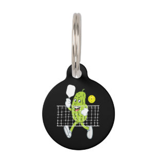 Pickle Playing Pickleball - Funny Pickleball Paddl Pet Tag