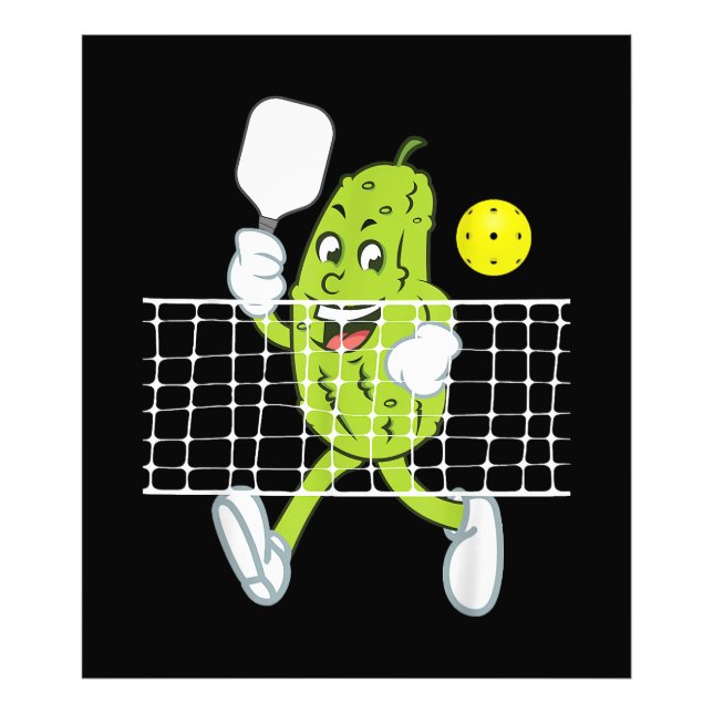 Pickle Playing Pickleball - Funny Pickleball Paddl Photo Print (Front)