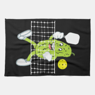 Pickle Playing Pickleball - Funny Pickleball Paddl Tea Towel