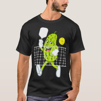 Pickle Playing Pickleball Funny Pickleball Paddleb T-Shirt