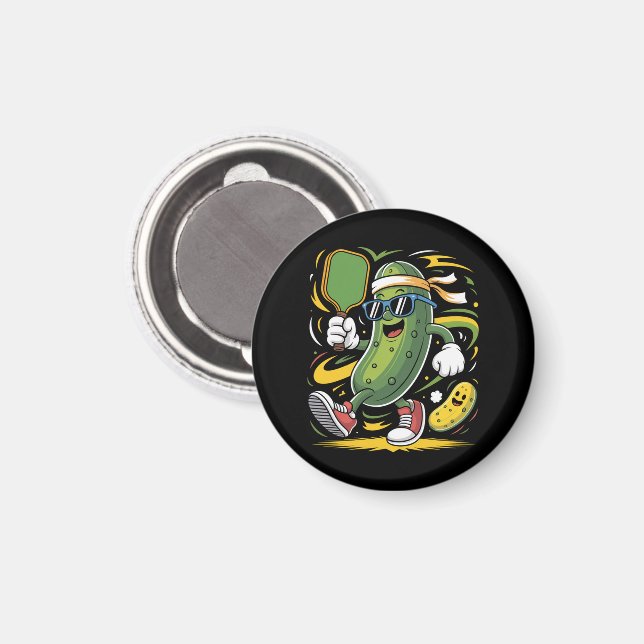 Pickle Playing Pickleball Magnet (Front/Back)