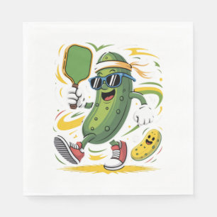 Pickle Playing Pickleball Napkin