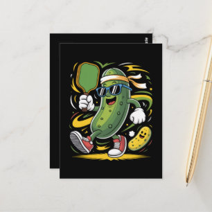 Pickle Playing Pickleball Postcard