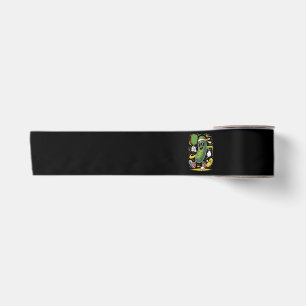 Pickle Playing Pickleball Satin Ribbon