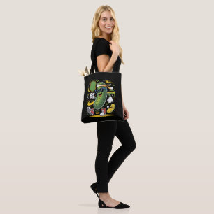 Pickle Playing Pickleball Tote Bag