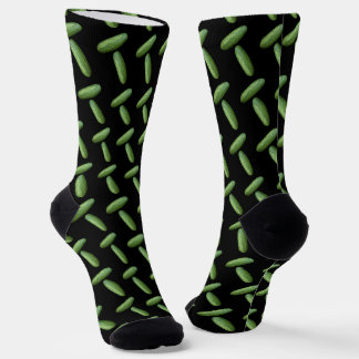 Pickle Power Black Background Socks