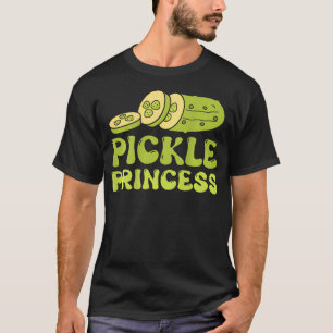 Pickle Princess Groovy Funny Pickle Girl Cucumber T-Shirt