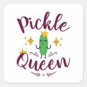Pickle Queen Pickles Lover Women Girls Square Sticker