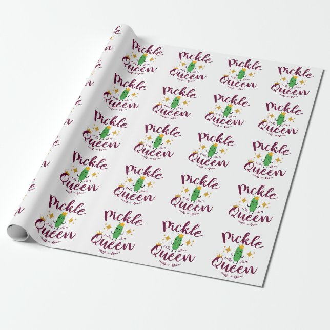 Pickle Queen Pickles Lover Women Girls Wrapping Paper (Unrolled)