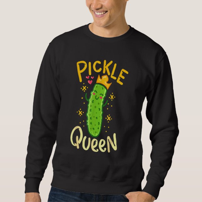 Pickle Queen Vegan Cucumber Vegetable Sweatshirt (Front)